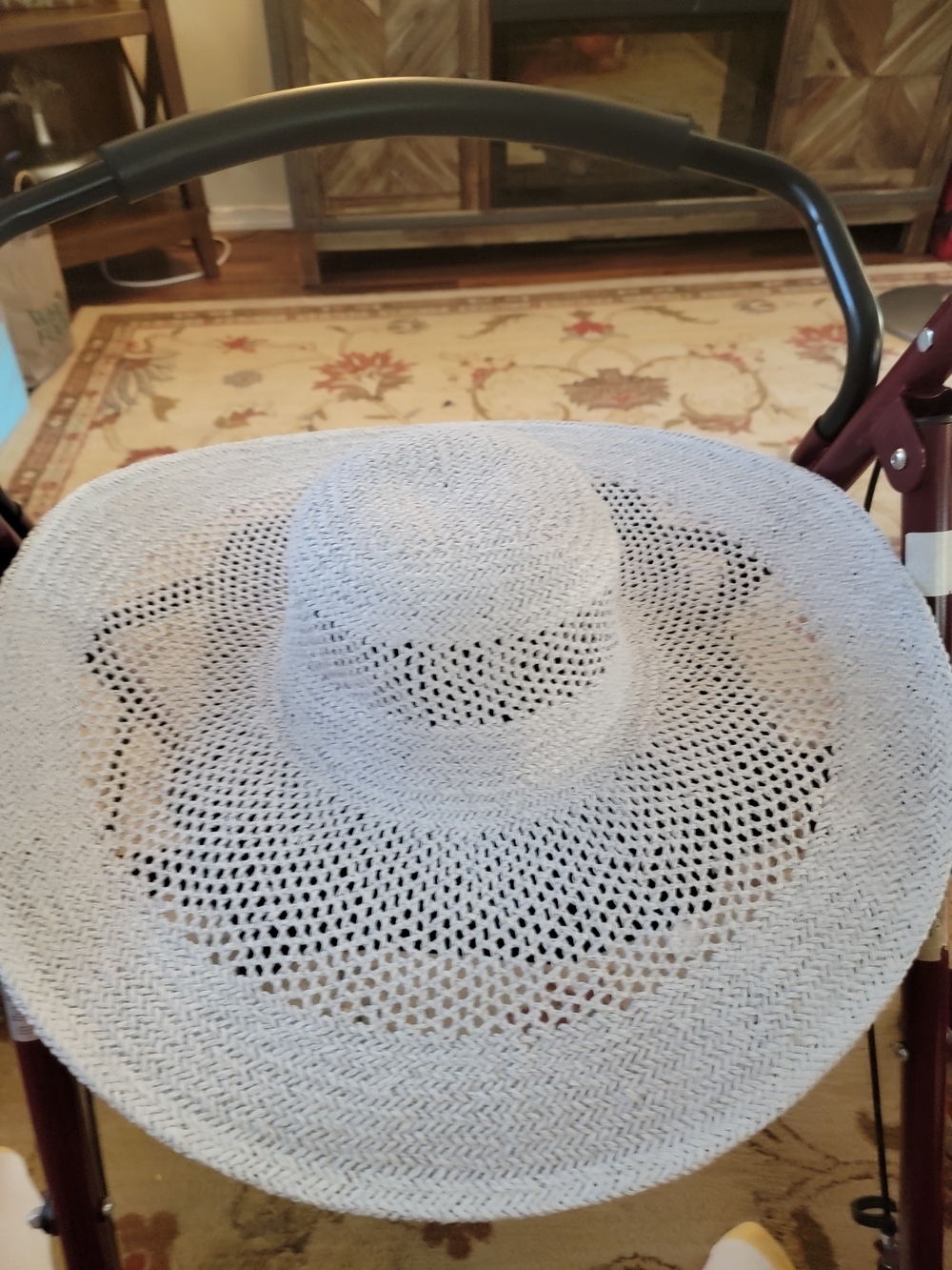 Classic Wide-Brim Straw Sun Hat -Grey